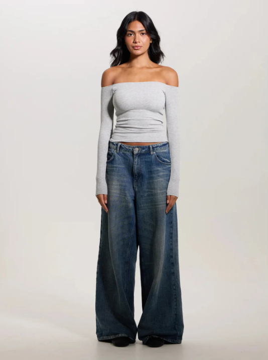 Ribbed Off Shoulder Brami