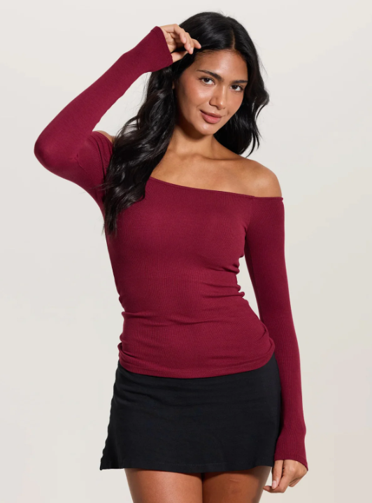 Ribbed Off Shoulder Brami