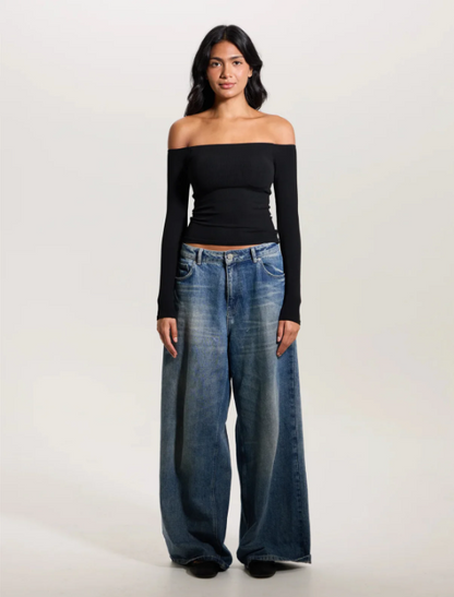 Ribbed Off Shoulder Brami